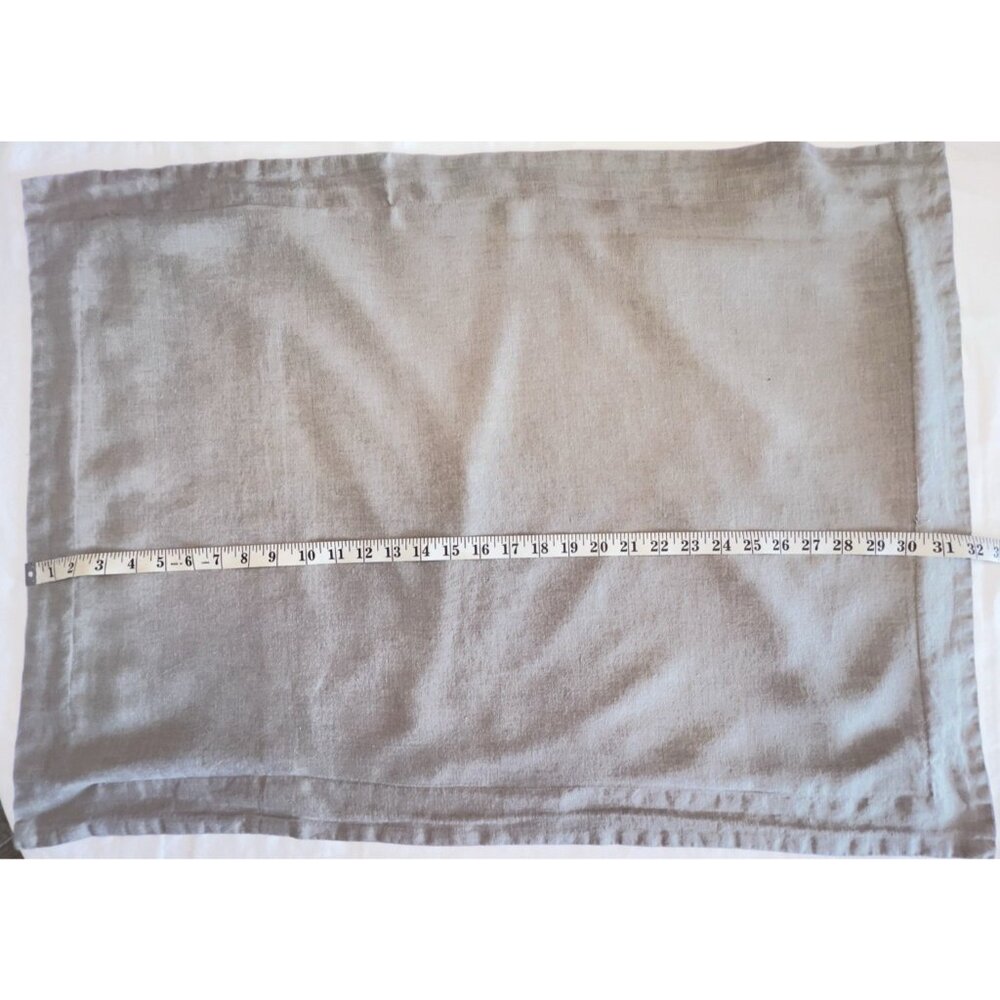 RESTORATION HARDWARE Pillow Sham Stonewashed Belgian Linen Gray Pair Luxury Bed - Picture 8 of 12